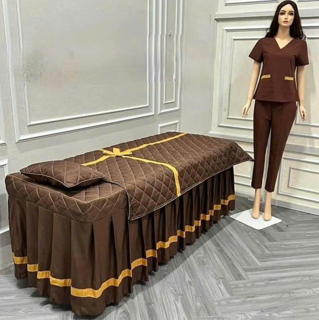 ga bọc giường spa màu nâu