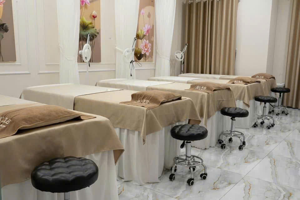 Ga trải giường spa màu kem