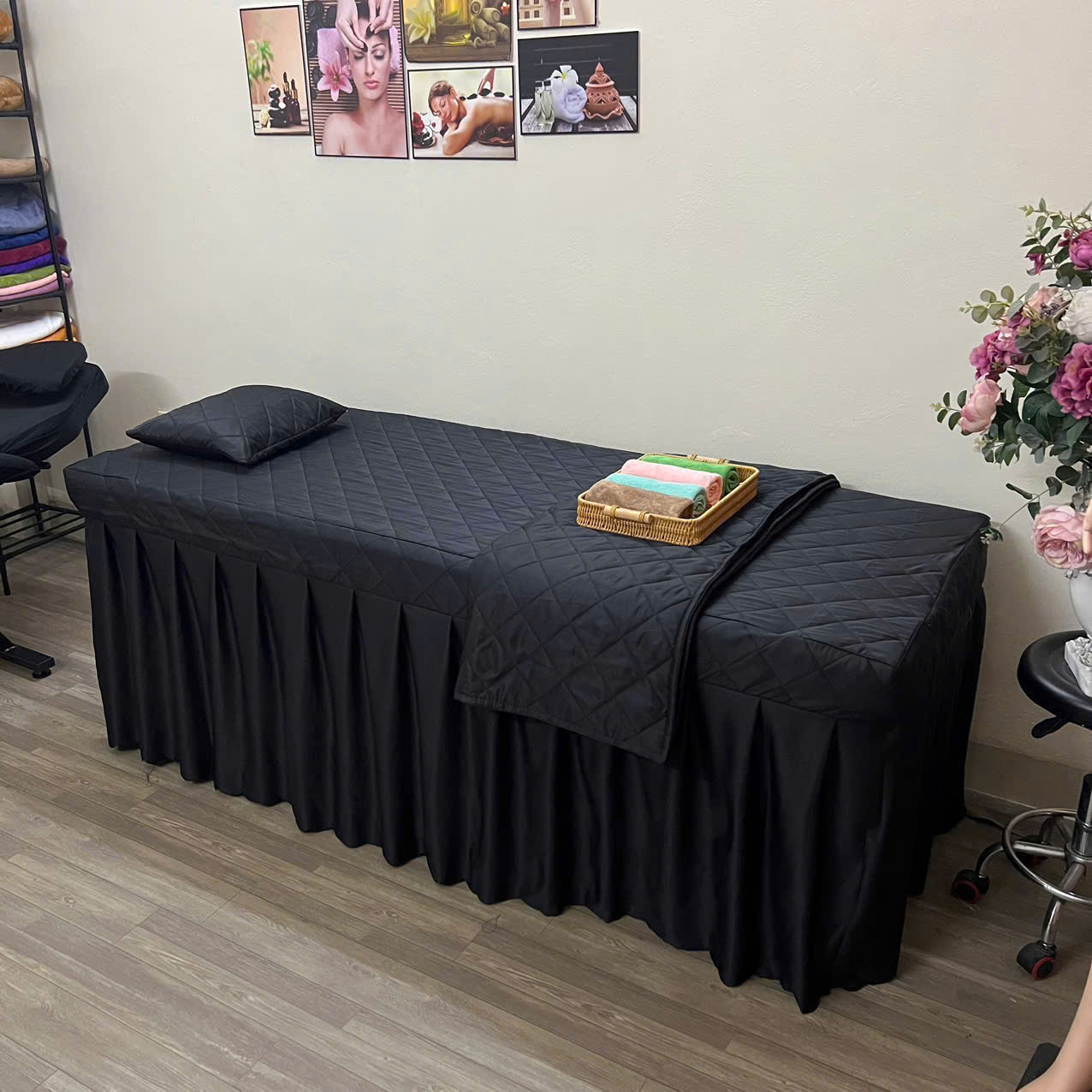Ga trải giường spa màu kem